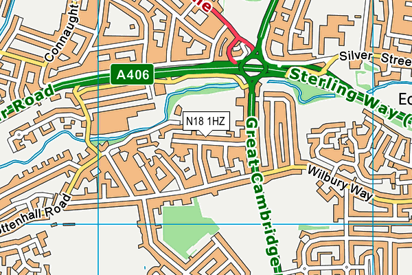 N18 1HZ map - OS VectorMap District (Ordnance Survey) N18 1HZ map - OS VectorMap District (Ordnance Survey)