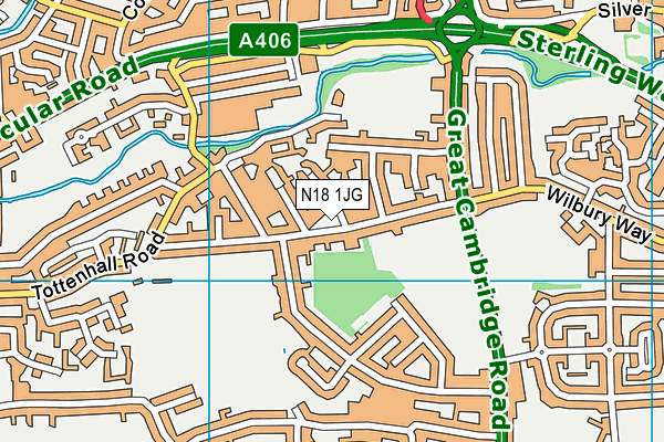 N18 1JG map - OS VectorMap District (Ordnance Survey) N18 1JG map - OS VectorMap District (Ordnance Survey)