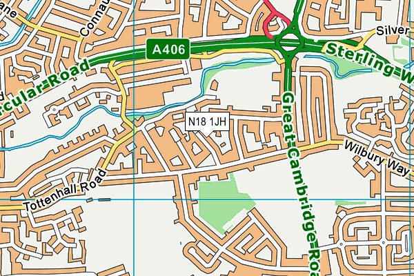 N18 1JH map - OS VectorMap District (Ordnance Survey)