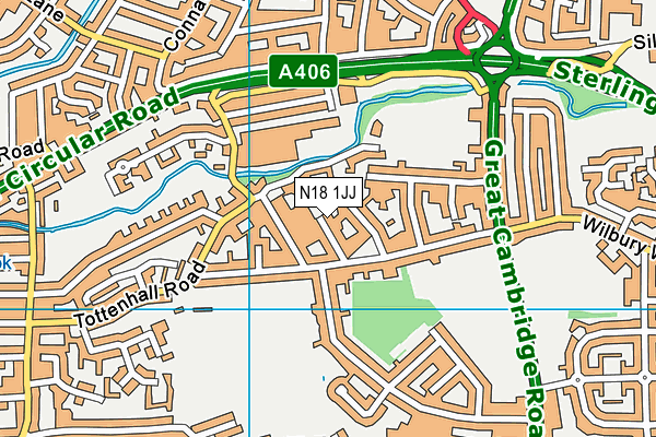 N18 1JJ map - OS VectorMap District (Ordnance Survey) N18 1JJ map - OS VectorMap District (Ordnance Survey)