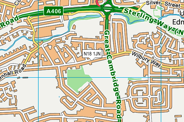 N18 1JN map - OS VectorMap District (Ordnance Survey) N18 1JN map - OS VectorMap District (Ordnance Survey)
