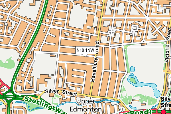 N18 1NW map - OS VectorMap District (Ordnance Survey)