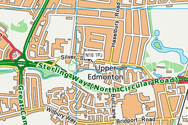 N18 1PJ map - OS VectorMap District (Ordnance Survey) N18 1PJ map - OS VectorMap District (Ordnance Survey)