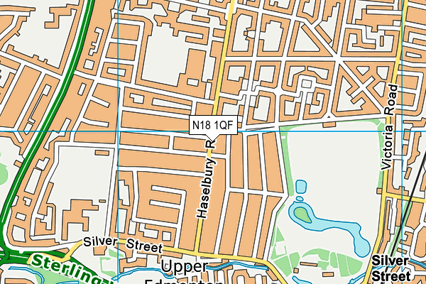 N18 1QF map - OS VectorMap District (Ordnance Survey) N18 1QF map - OS VectorMap District (Ordnance Survey)