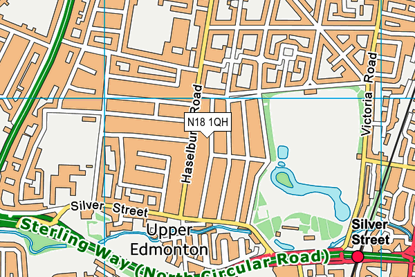 N18 1QH map - OS VectorMap District (Ordnance Survey) N18 1QH map - OS VectorMap District (Ordnance Survey)