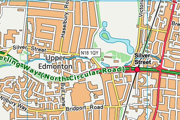 N18 1QY map - OS VectorMap District (Ordnance Survey) N18 1QY map - OS VectorMap District (Ordnance Survey)
