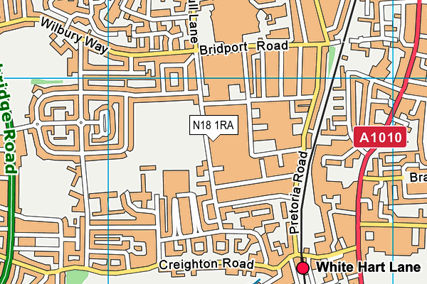 N18 1RA map - OS VectorMap District (Ordnance Survey) N18 1RA map - OS VectorMap District (Ordnance Survey)