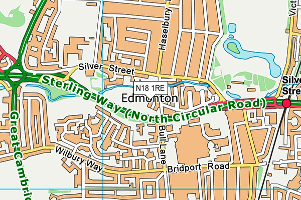 N18 1RE map - OS VectorMap District (Ordnance Survey) N18 1RE map - OS VectorMap District (Ordnance Survey)