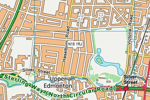 N18 1RJ map - OS VectorMap District (Ordnance Survey) N18 1RJ map - OS VectorMap District (Ordnance Survey)
