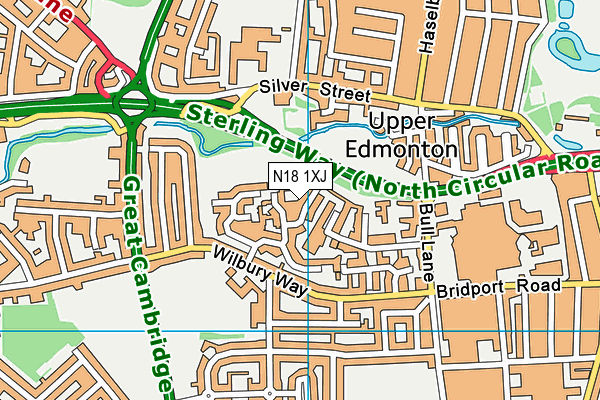N18 1XJ map - OS VectorMap District (Ordnance Survey)