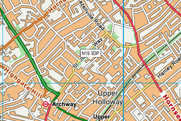 N19 3DP map - OS VectorMap District (Ordnance Survey) N19 3DP map - OS VectorMap District (Ordnance Survey)