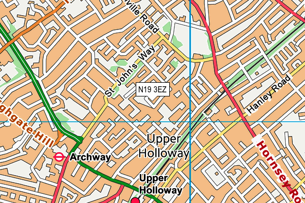 N19 3EZ map - OS VectorMap District (Ordnance Survey) N19 3EZ map - OS VectorMap District (Ordnance Survey)