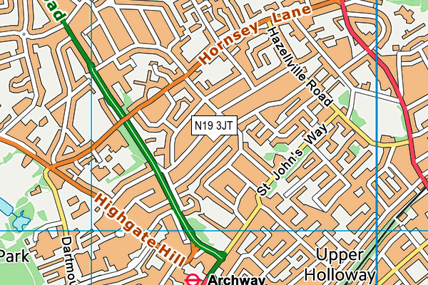 N19 3JT map - OS VectorMap District (Ordnance Survey) N19 3JT map - OS VectorMap District (Ordnance Survey)