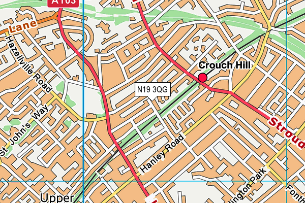 N19 3QG map - OS VectorMap District (Ordnance Survey) N19 3QG map - OS VectorMap District (Ordnance Survey)