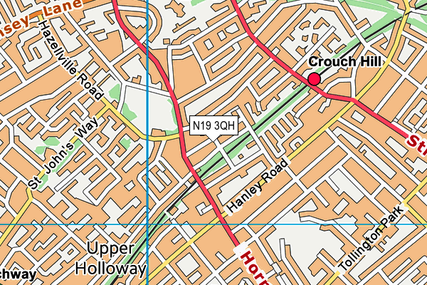 N19 3QH map - OS VectorMap District (Ordnance Survey)