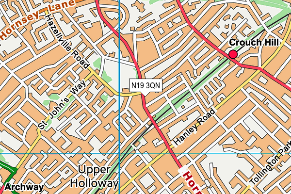 N19 3QN map - OS VectorMap District (Ordnance Survey) N19 3QN map - OS VectorMap District (Ordnance Survey)