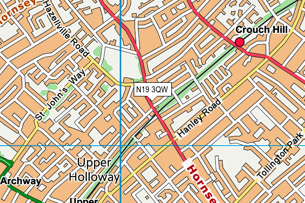 N19 3QW map - OS VectorMap District (Ordnance Survey) N19 3QW map - OS VectorMap District (Ordnance Survey)