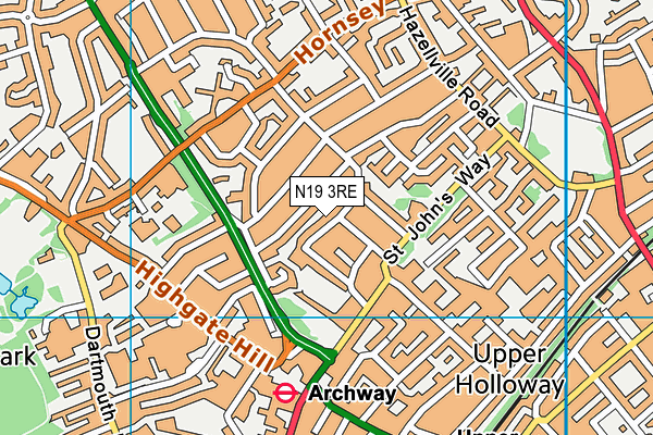 N19 3RE map - OS VectorMap District (Ordnance Survey) N19 3RE map - OS VectorMap District (Ordnance Survey)