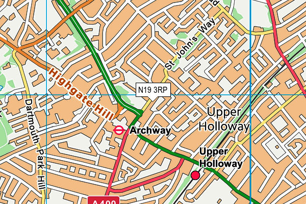 N19 3RP map - OS VectorMap District (Ordnance Survey) N19 3RP map - OS VectorMap District (Ordnance Survey)