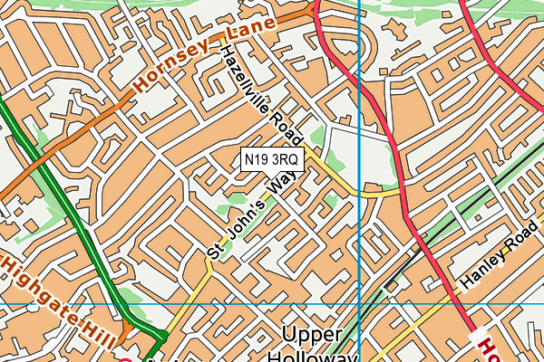 N19 3RQ map - OS VectorMap District (Ordnance Survey) N19 3RQ map - OS VectorMap District (Ordnance Survey)