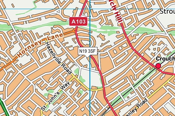 N19 3SF map - OS VectorMap District (Ordnance Survey) N19 3SF map - OS VectorMap District (Ordnance Survey)