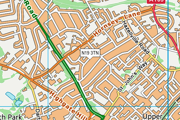 N19 3TN map - OS VectorMap District (Ordnance Survey) N19 3TN map - OS VectorMap District (Ordnance Survey)