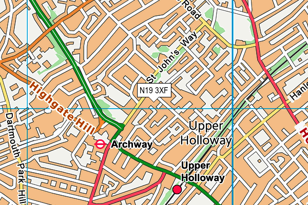 N19 3XF map - OS VectorMap District (Ordnance Survey) N19 3XF map - OS VectorMap District (Ordnance Survey)