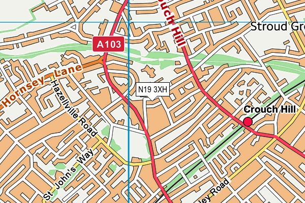 N19 3XH map - OS VectorMap District (Ordnance Survey) N19 3XH map - OS VectorMap District (Ordnance Survey)