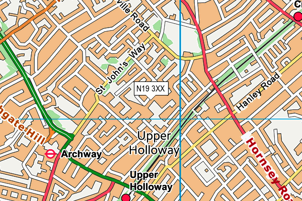 N19 3XX map - OS VectorMap District (Ordnance Survey) N19 3XX map - OS VectorMap District (Ordnance Survey)