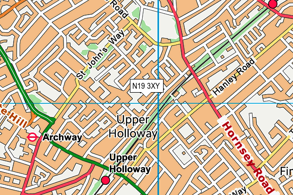 N19 3XY map - OS VectorMap District (Ordnance Survey) N19 3XY map - OS VectorMap District (Ordnance Survey)
