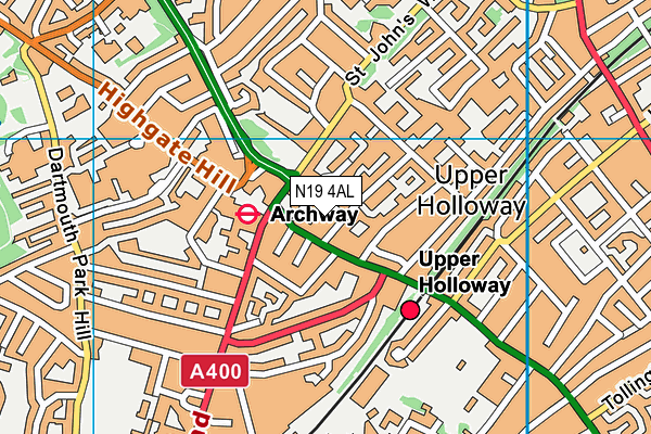 N19 4AL map - OS VectorMap District (Ordnance Survey) N19 4AL map - OS VectorMap District (Ordnance Survey)