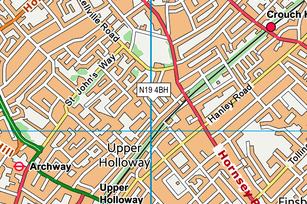 N19 4BH map - OS VectorMap District (Ordnance Survey) N19 4BH map - OS VectorMap District (Ordnance Survey)