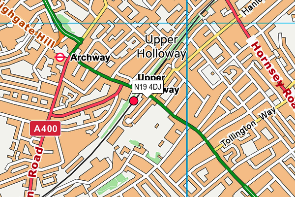 N19 4DJ map - OS VectorMap District (Ordnance Survey)