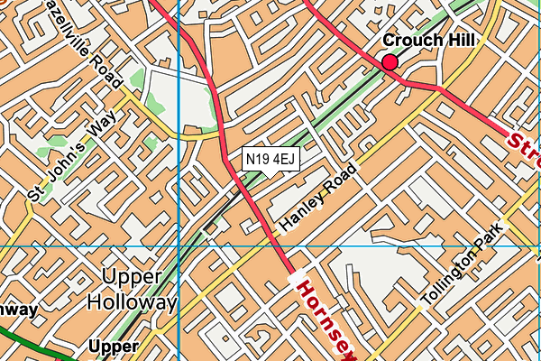 N19 4EJ map - OS VectorMap District (Ordnance Survey) N19 4EJ map - OS VectorMap District (Ordnance Survey)
