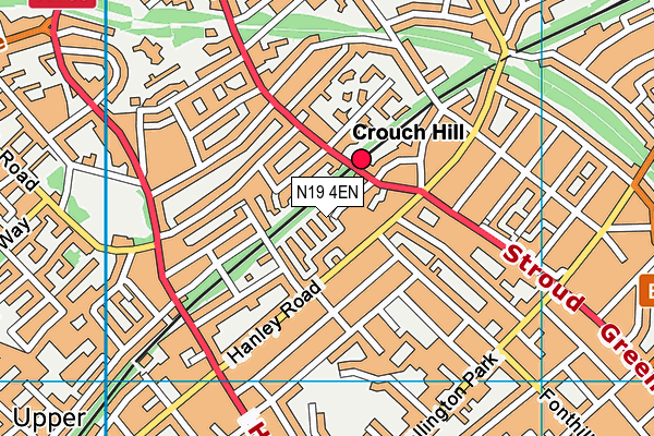N19 4EN map - OS VectorMap District (Ordnance Survey)