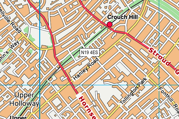 N19 4ES map - OS VectorMap District (Ordnance Survey) N19 4ES map - OS VectorMap District (Ordnance Survey)