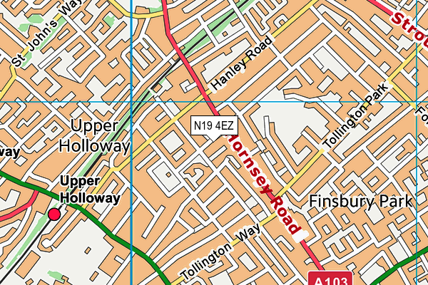 N19 4EZ map - OS VectorMap District (Ordnance Survey) N19 4EZ map - OS VectorMap District (Ordnance Survey)