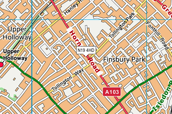 N19 4HD map - OS VectorMap District (Ordnance Survey) N19 4HD map - OS VectorMap District (Ordnance Survey)