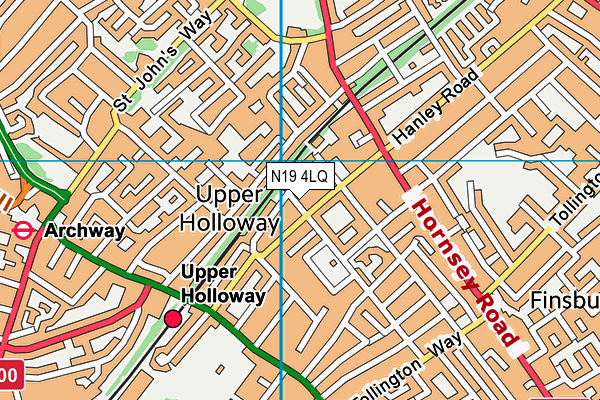 N19 4LQ map - OS VectorMap District (Ordnance Survey) N19 4LQ map - OS VectorMap District (Ordnance Survey)