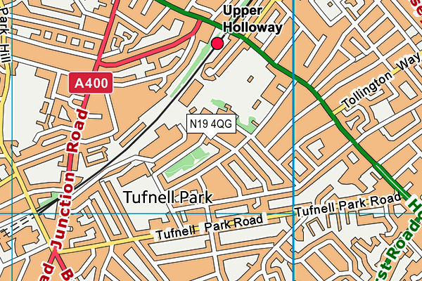 N19 4QG map - OS VectorMap District (Ordnance Survey)