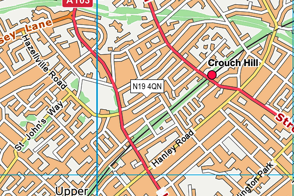 N19 4QN map - OS VectorMap District (Ordnance Survey)