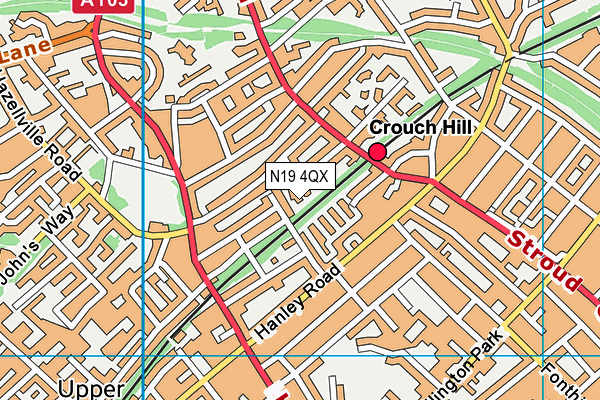 N19 4QX map - OS VectorMap District (Ordnance Survey) N19 4QX map - OS VectorMap District (Ordnance Survey)