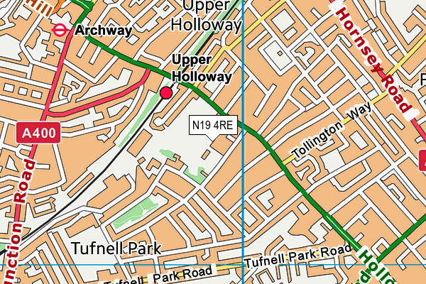 N19 4RE map - OS VectorMap District (Ordnance Survey) N19 4RE map - OS VectorMap District (Ordnance Survey)