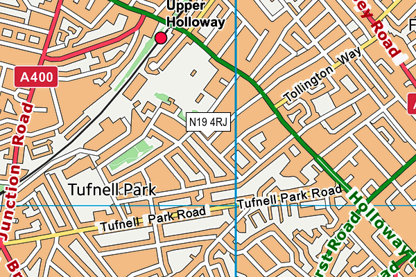 N19 4RJ map - OS VectorMap District (Ordnance Survey)