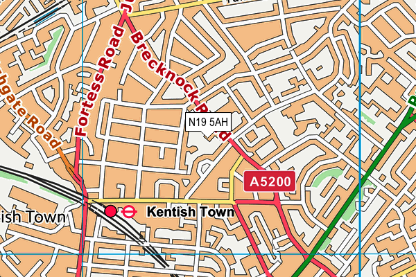 N19 5AH map - OS VectorMap District (Ordnance Survey) N19 5AH map - OS VectorMap District (Ordnance Survey)