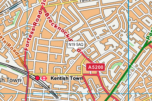N19 5AQ map - OS VectorMap District (Ordnance Survey)