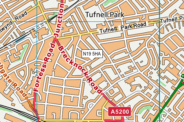 N19 5HA map - OS VectorMap District (Ordnance Survey) N19 5HA map - OS VectorMap District (Ordnance Survey)