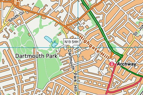 N19 5HH map - OS VectorMap District (Ordnance Survey) N19 5HH map - OS VectorMap District (Ordnance Survey)