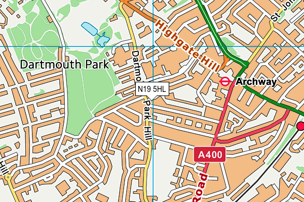 N19 5HL map - OS VectorMap District (Ordnance Survey) N19 5HL map - OS VectorMap District (Ordnance Survey)