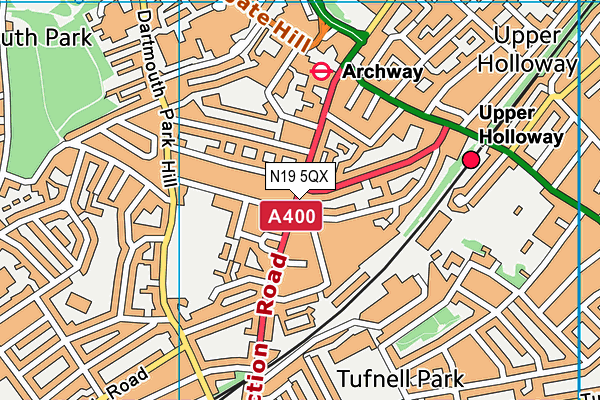 N19 5QX map - OS VectorMap District (Ordnance Survey) N19 5QX map - OS VectorMap District (Ordnance Survey)